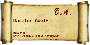 Baszler Adolf névjegykártya